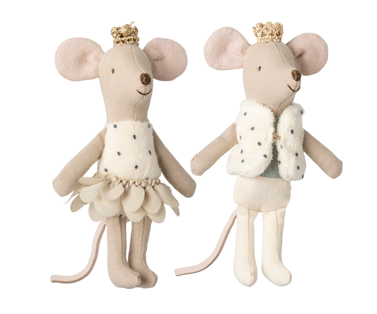 Maileg Royal Twin Mice Little Sister and Little Brother in Matchbox