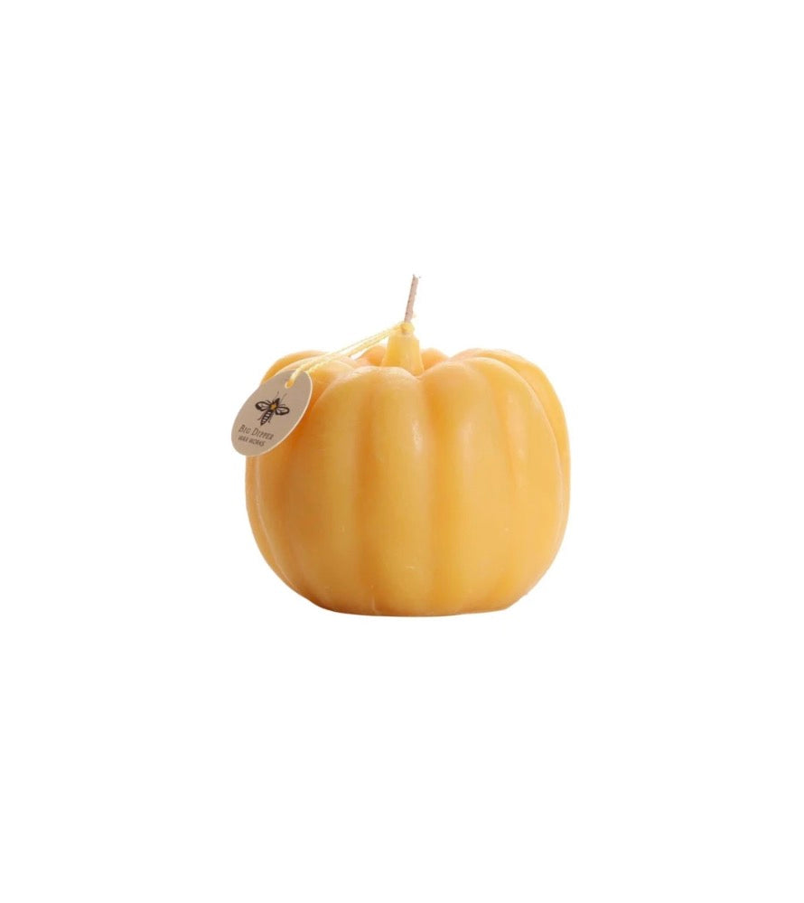 Pure Beeswax Large Pumpkin Candle 4” x 3”