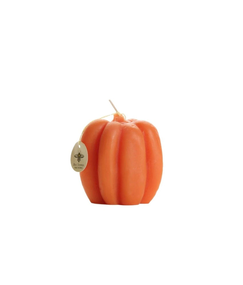 Pure Beeswax Medium Pumpkin Candle 3” x 3.25”