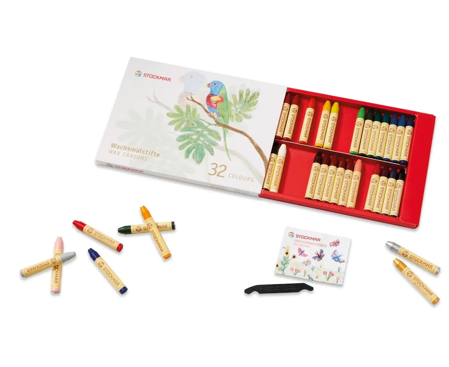 Stockmar Wax Stick Crayons Box - 32 assorted colors