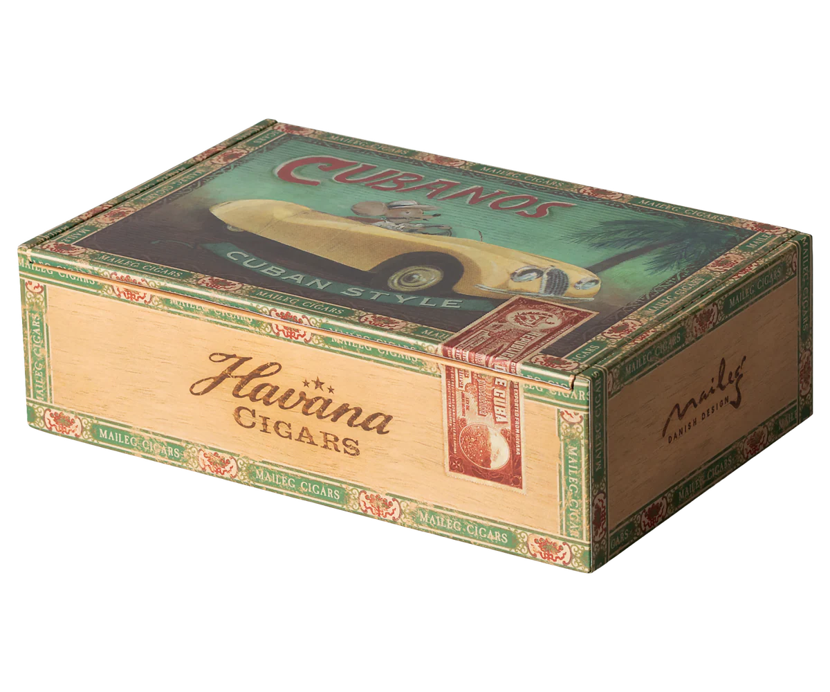 Maileg Grandma & Grandpa Mice in Cigar Box