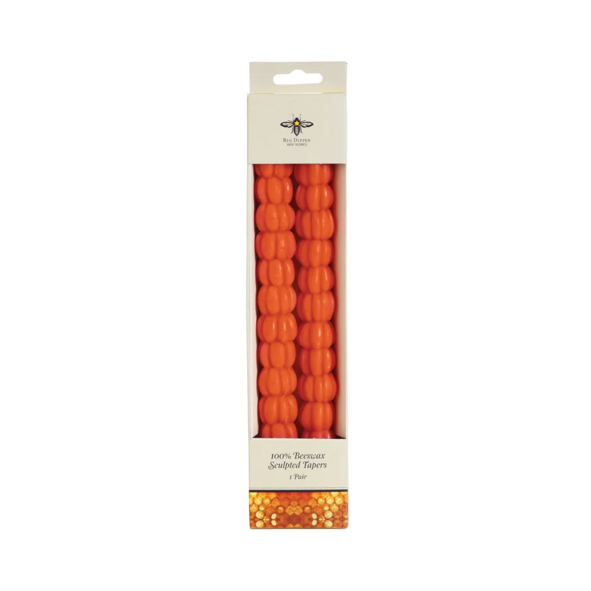 Pure Beeswax Pumpkin 10” Taper Candles