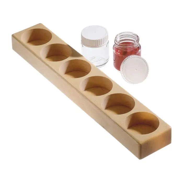 6 Hole-Wooden Paint Jar Holder