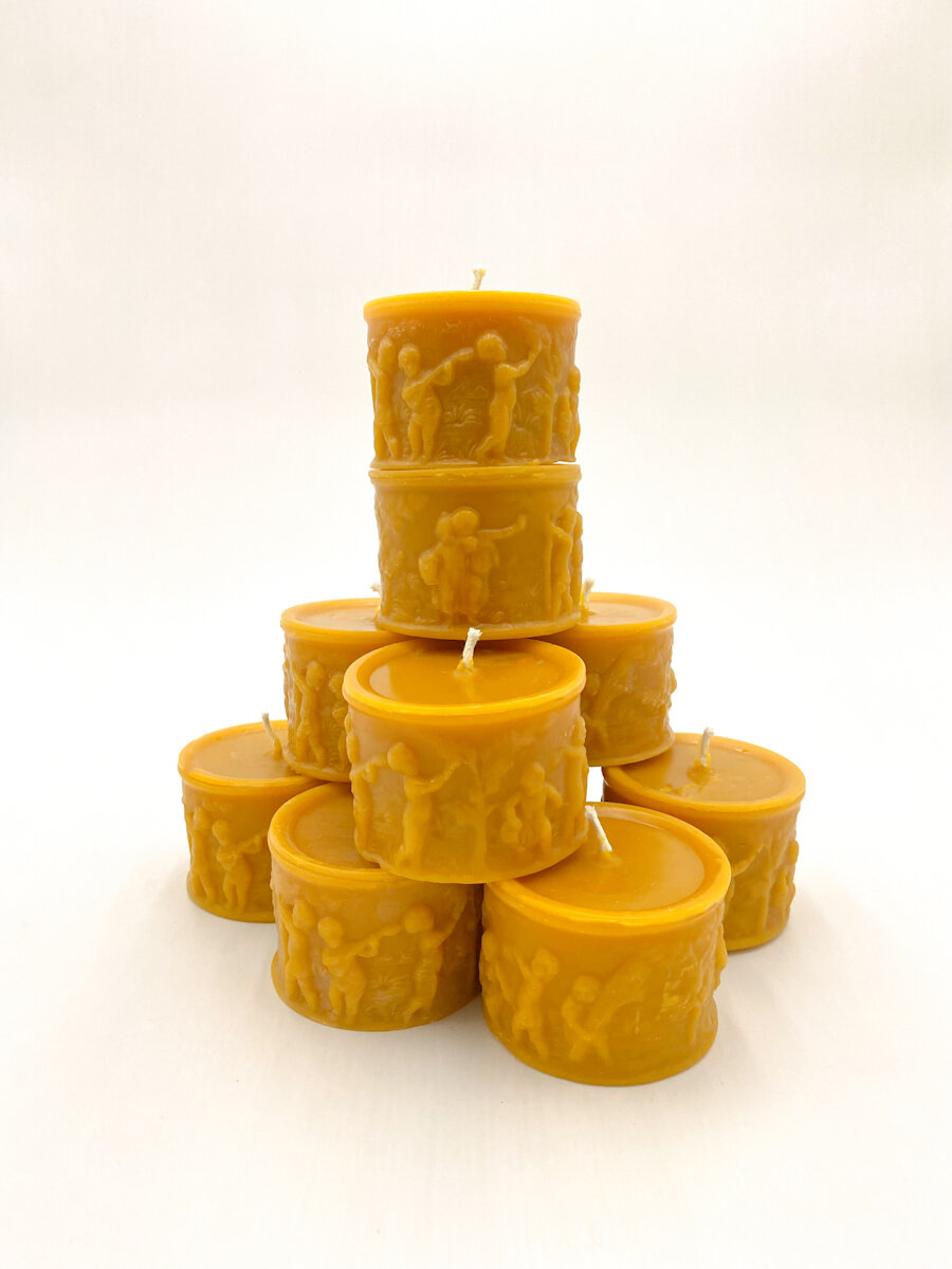 Alysia Mazzella Beeswax Mirth Pillar Candle