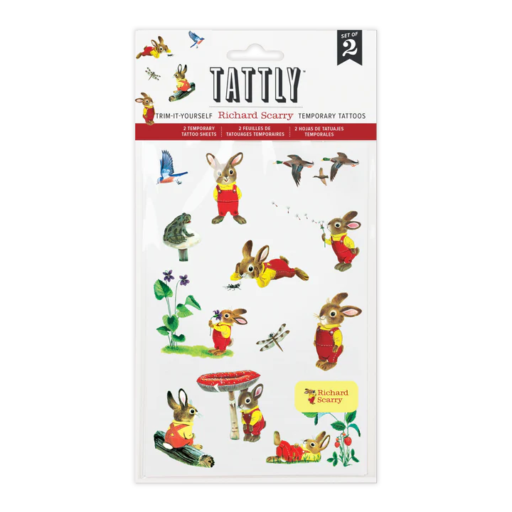 Tattly I am a Bunny by Richard Scarry Tattoo Sheet
