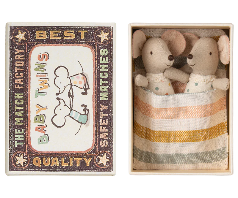 Maileg Twins, Baby Mice in Matchbox