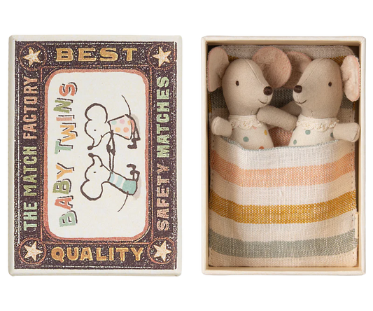 Maileg Twins, Baby Mice in Matchbox