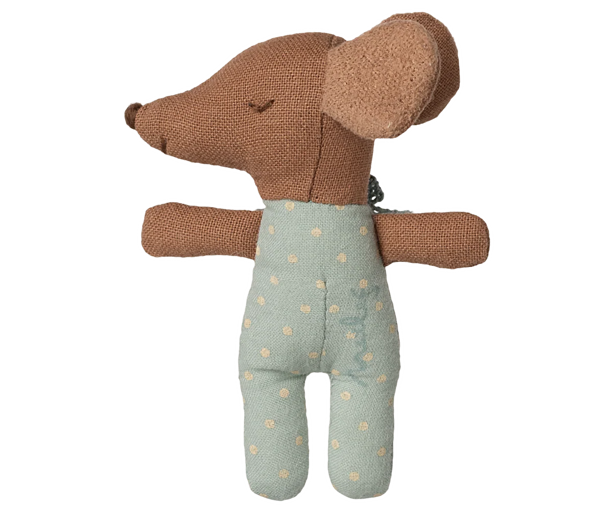 Maileg Sleepy Wakey Baby Mouse - Blue