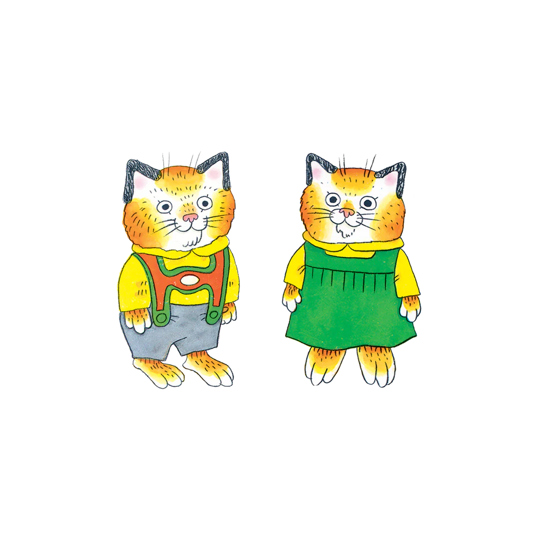 Tattly Richard Scarry Huckle and Sally Cat Tattoo