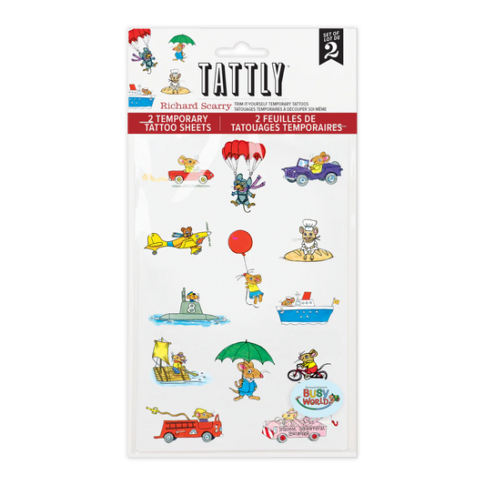 Tattly Richard Scarry Busy World Mice Tattoo Sheet