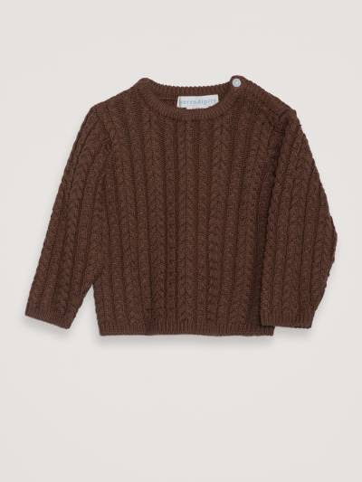 Serendipity Organics Baby Cable Sweater - Coffee