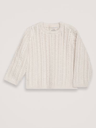 Serendipity Organics Baby Cable Sweater - Creme