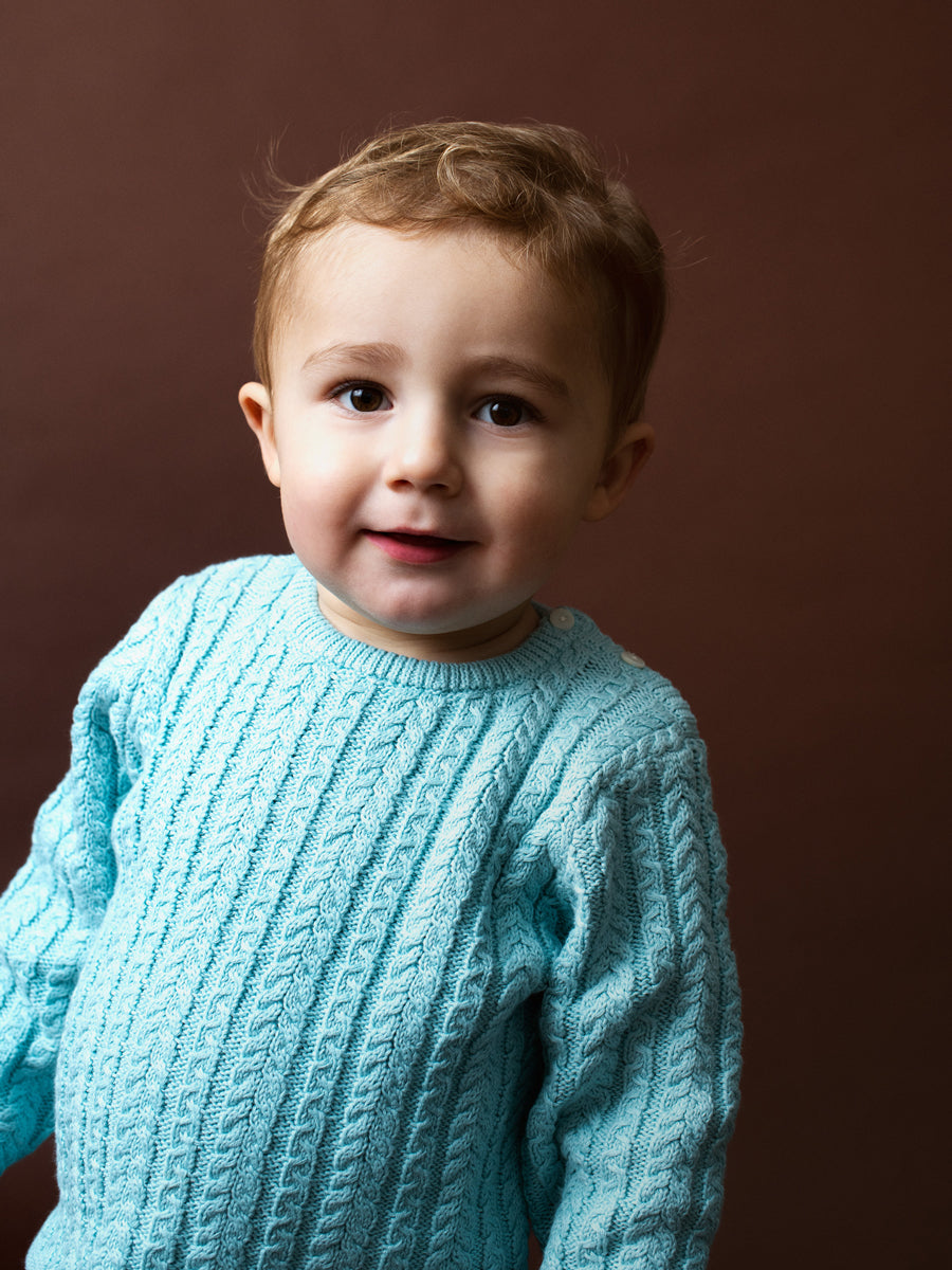 Serendipity Organics Baby Cable Sweater - Mineral