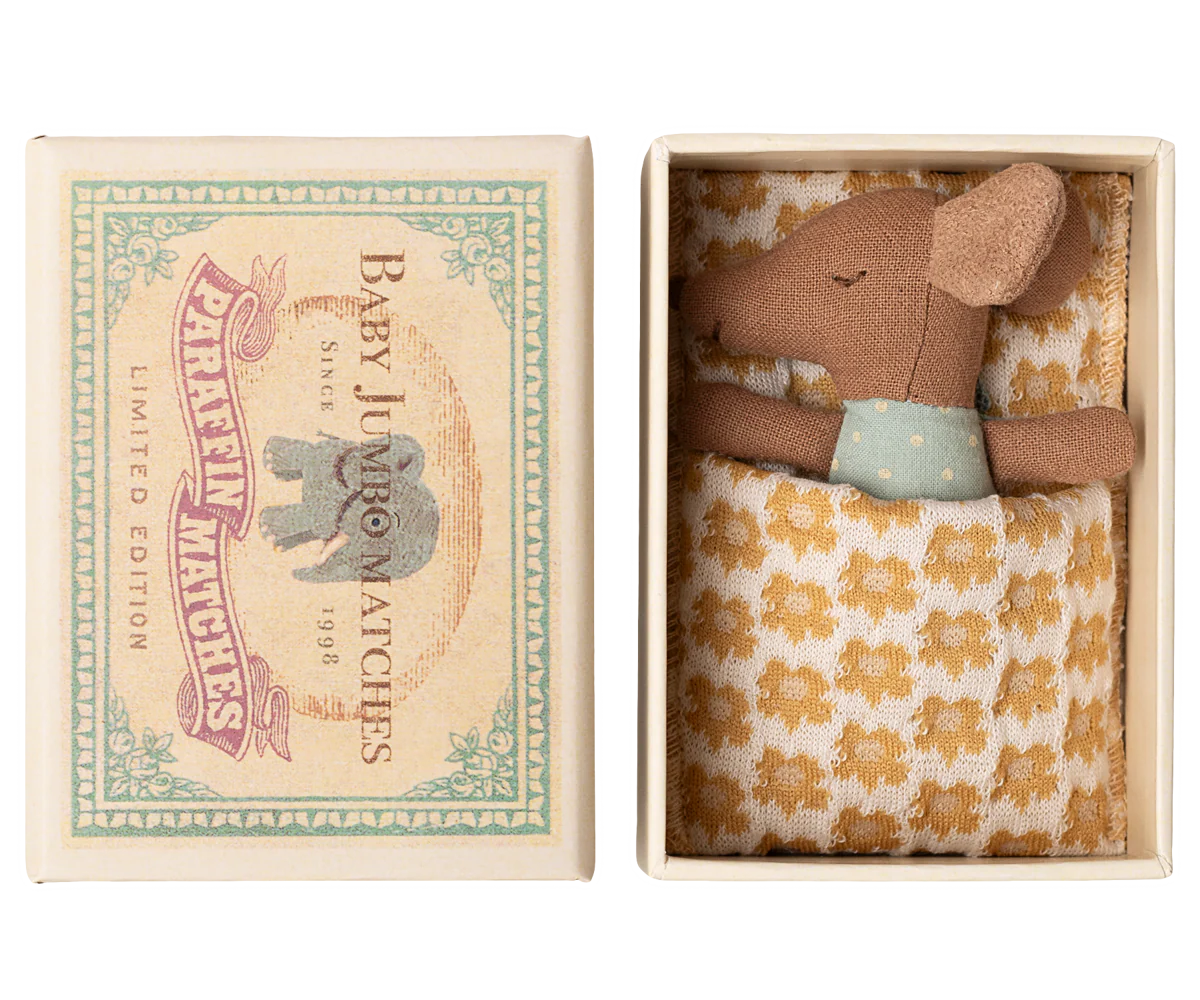 Maileg Sleepy Wakey Baby Mouse - Blue