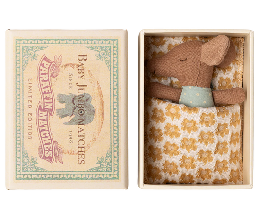 Maileg Sleepy Wakey Baby Mouse - Blue