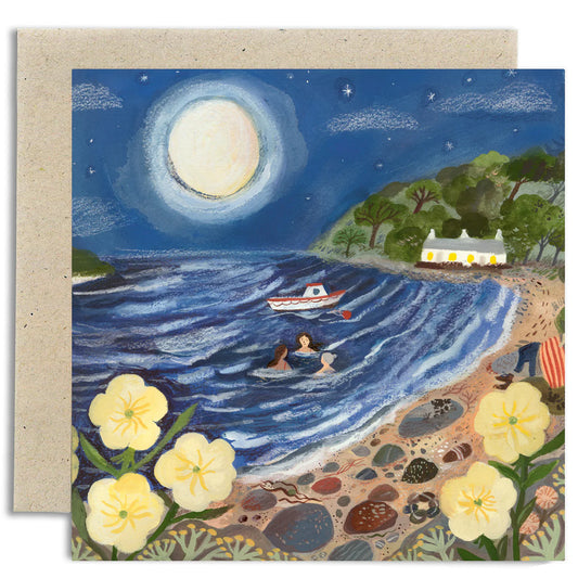 Gemma Koomen Moonlight Swim Greeting Card