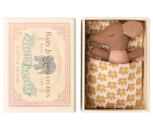 Maileg Sleepy Wakey Baby Mouse - Rose
