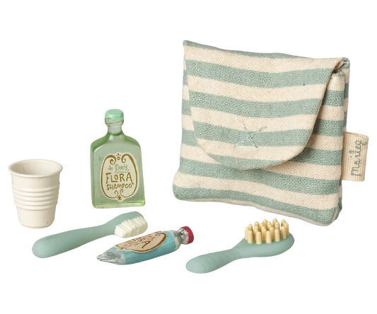 Maileg Mouse Toothbrush Set in Bag - Blue