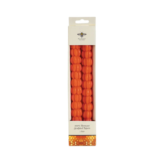 Pure Beeswax Pumpkin 10” Taper Candles