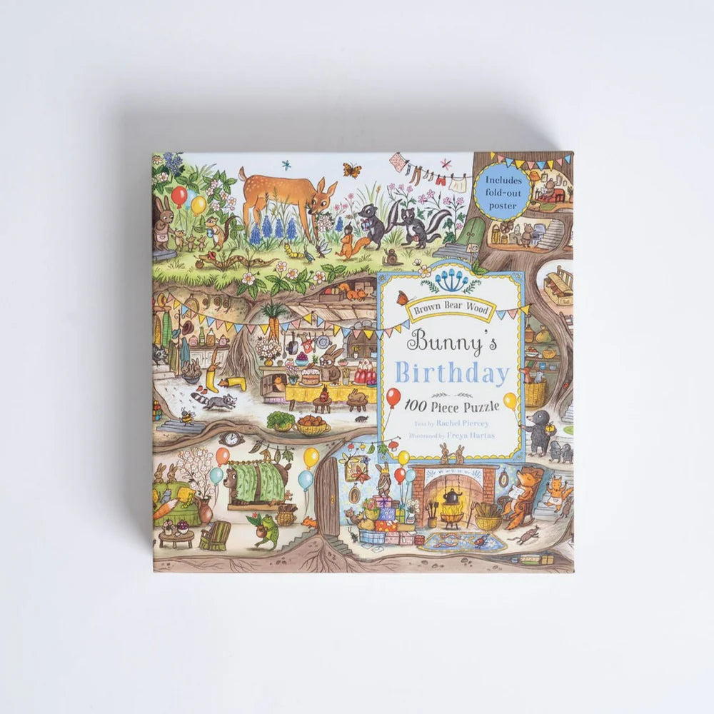Brown Bear Wood Bunny’s Birthday Party 100 Piece Puzzle